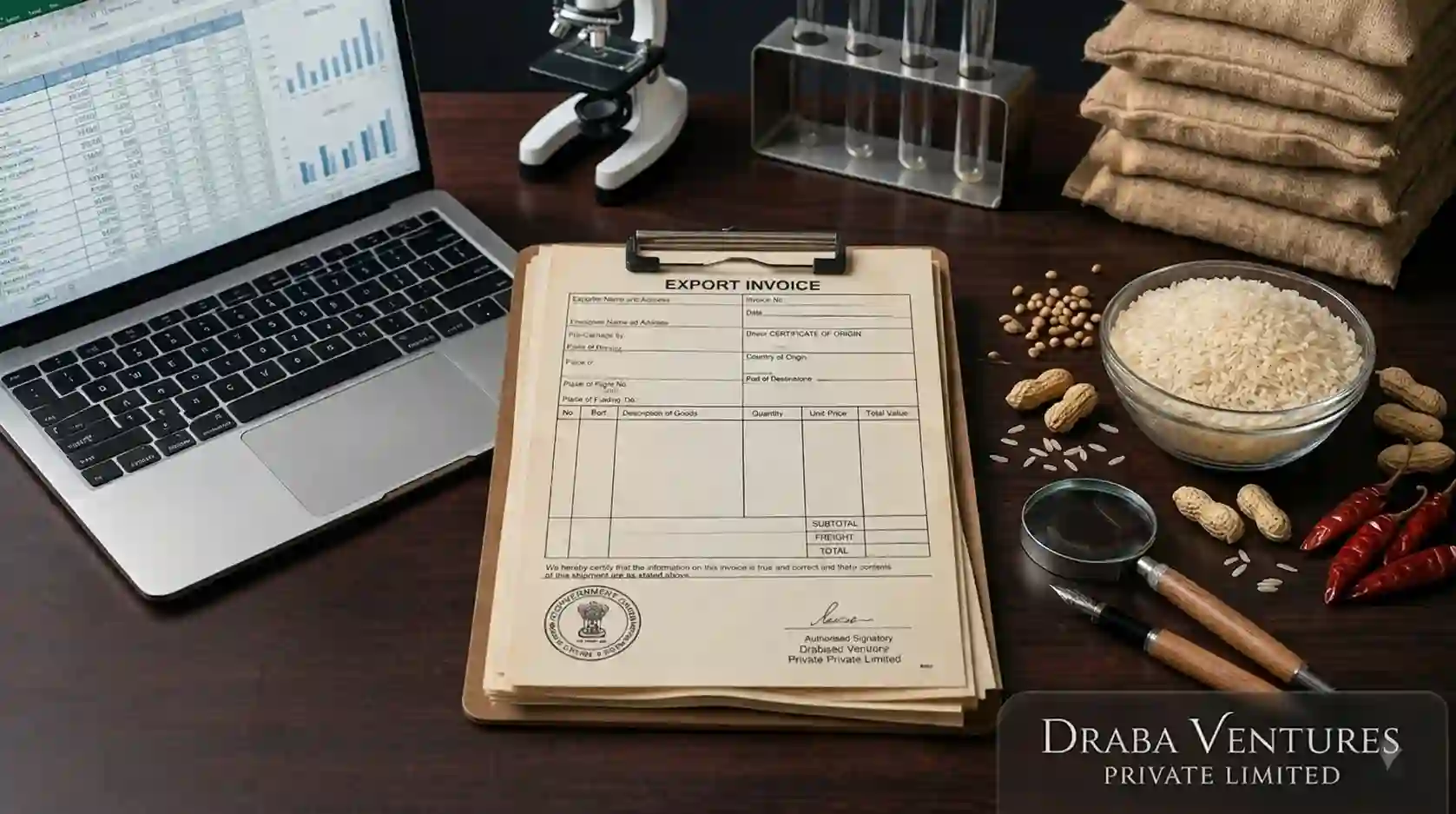 Commercial Invoice Format for Rice Export